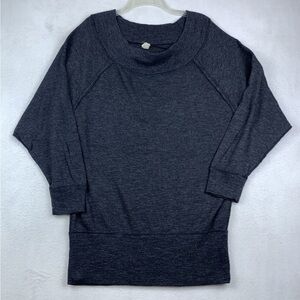 Free People Gray Charcoal Dolman Cowl Neck Sweater